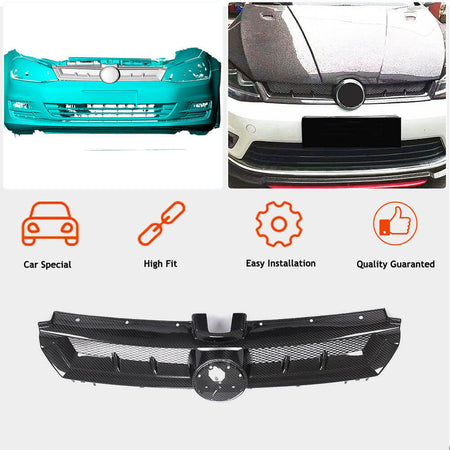 Volkswagen VW Golf 7 MK7 TSI GTI R R-line 2014-2017 Front Grille Dry Carbon Fiber-Ahacarbon