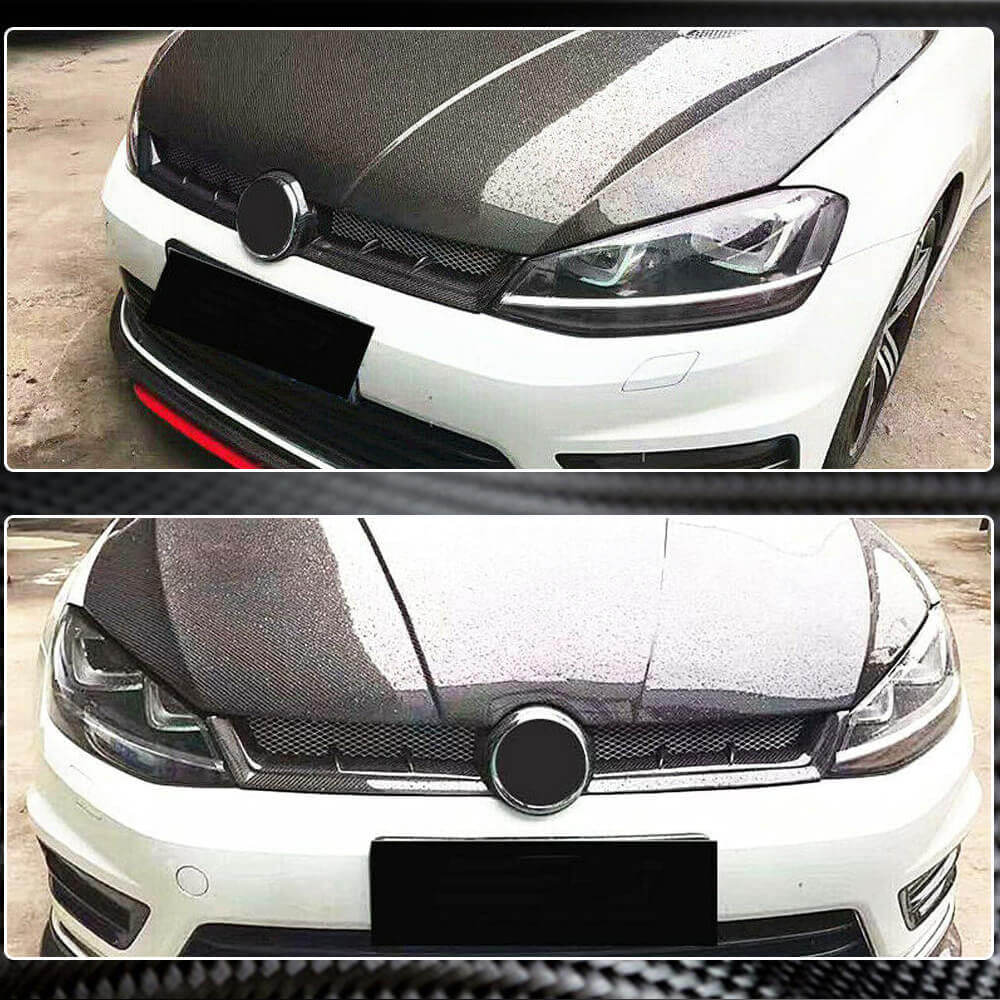 Volkswagen VW Golf 7 MK7 TSI GTI R R-line 2014-2017 Front Grille Dry Carbon Fiber-Ahacarbon