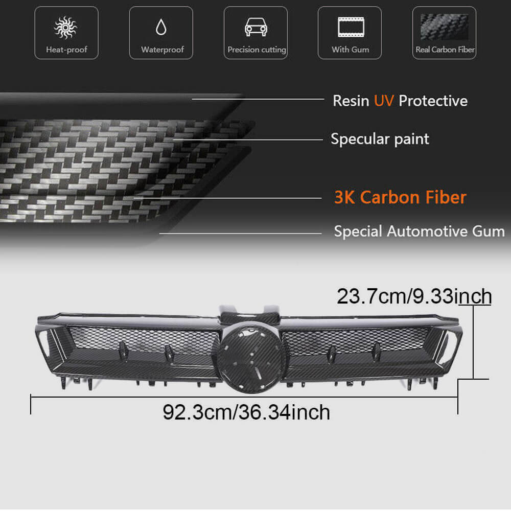 Volkswagen VW Golf 7 MK7 TSI GTI R R-line 2014-2017 Front Grille Dry Carbon Fiber-Ahacarbon