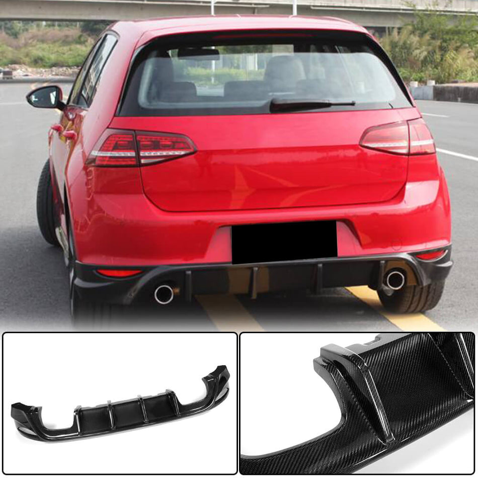 Volkswagen VW Golf 7 MK7 Base/GTI 2014-2016 Rear Bumper Diffuser Carbon Fiber-Ahacarbon