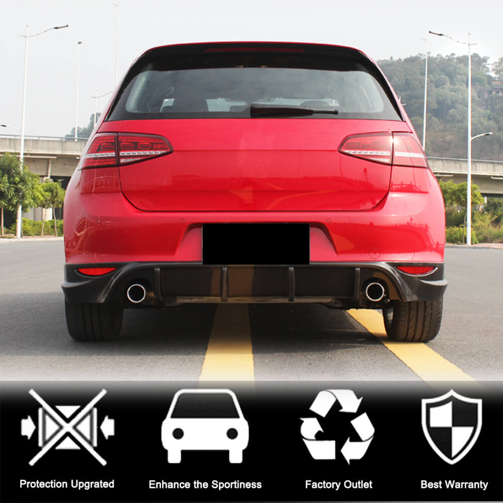 Volkswagen VW Golf 7 MK7 Base/GTI 2014-2016 Rear Bumper Diffuser Carbon Fiber-Ahacarbon