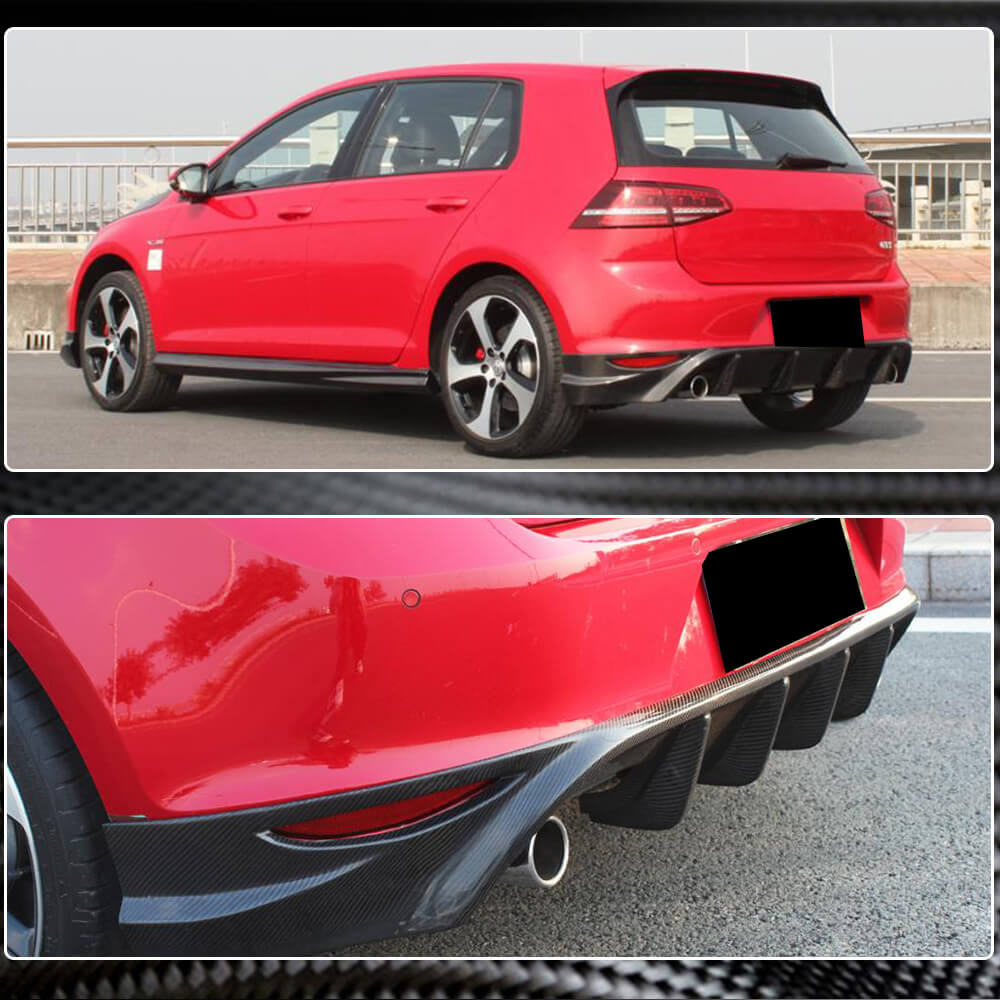 Volkswagen VW Golf 7 MK7 Base/GTI 2014-2016 Rear Bumper Diffuser Carbon Fiber-Ahacarbon