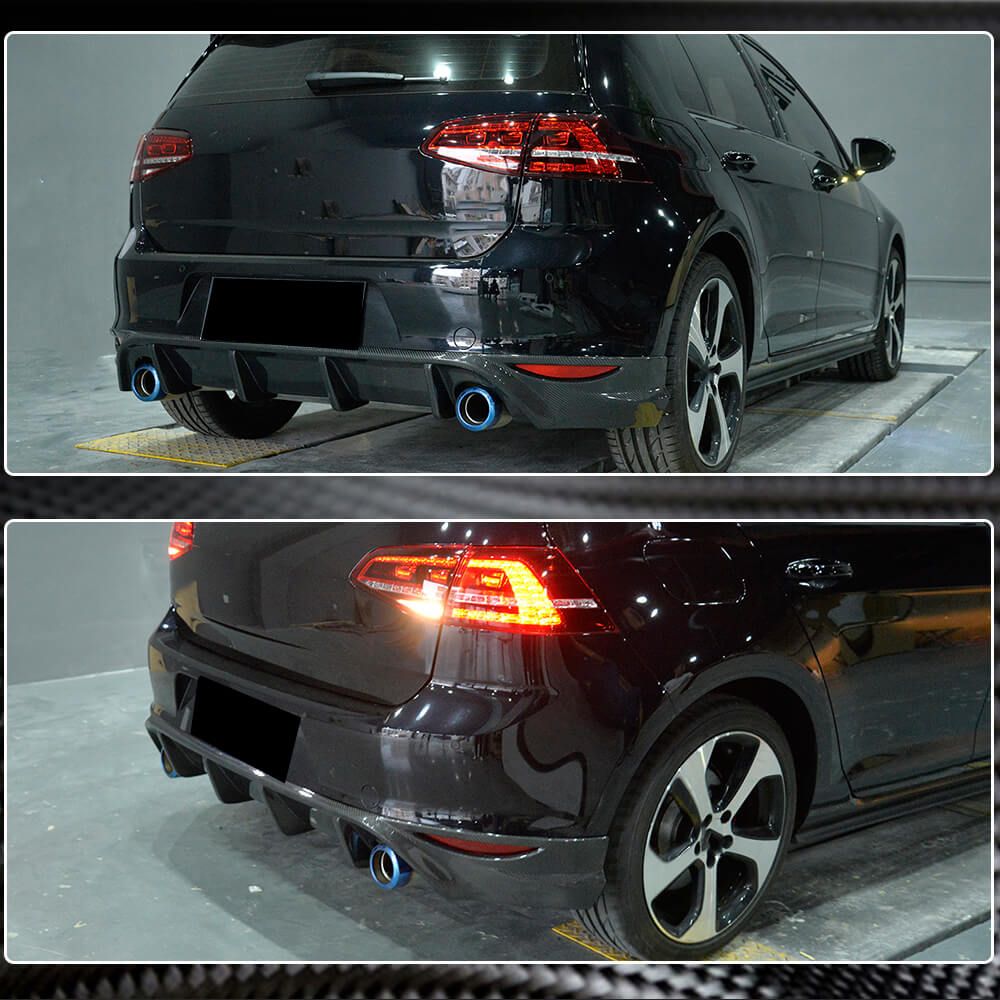Volkswagen VW Golf 7 MK7 Base/GTI 2014-2016 Rear Bumper Diffuser Carbon Fiber-Ahacarbon