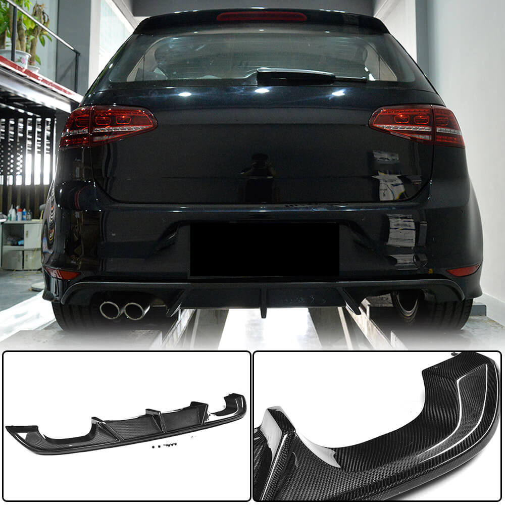 Volkswagen VW Golf 7 MK7 R R-Line 2014-2016 Rear Bumper Diffuser Carbon Fiber-Ahacarbon