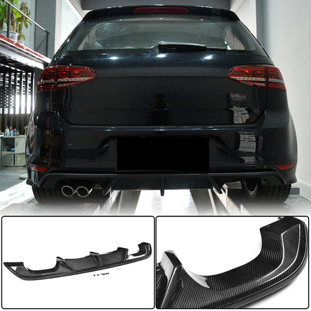 Volkswagen VW Golf 7 MK7 R R-Line 2014-2016 Rear Bumper Diffuser Carbon Fiber-Ahacarbon