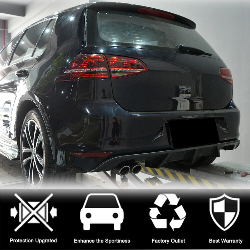 Volkswagen VW Golf 7 MK7 R R-Line 2014-2016 Rear Bumper Diffuser Carbon Fiber-Ahacarbon