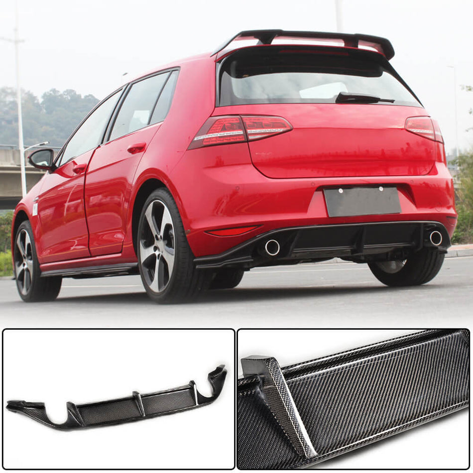 Volkswagen VW Golf 7 MK7 Standard/GTI 2014-2016 Rear Bumper Diffuser Carbon Fiber-Ahacarbon