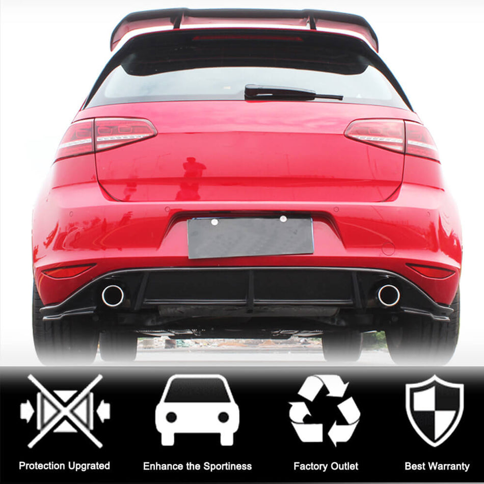 Volkswagen VW Golf 7 MK7 Standard/GTI 2014-2016 Rear Bumper Diffuser Carbon Fiber-Ahacarbon