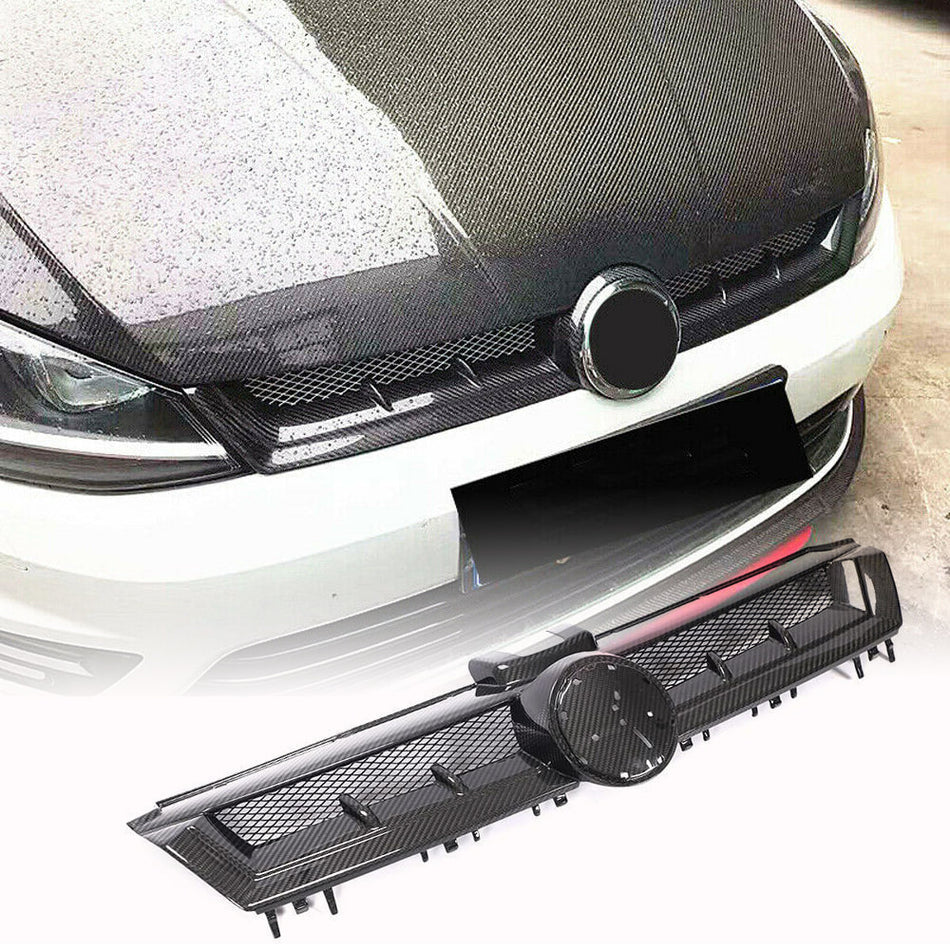 Volkswagen VW Golf 7 MK7 TSI GTI R R-line 2014-2017 Front Grille Dry Carbon Fiber-Ahacarbon