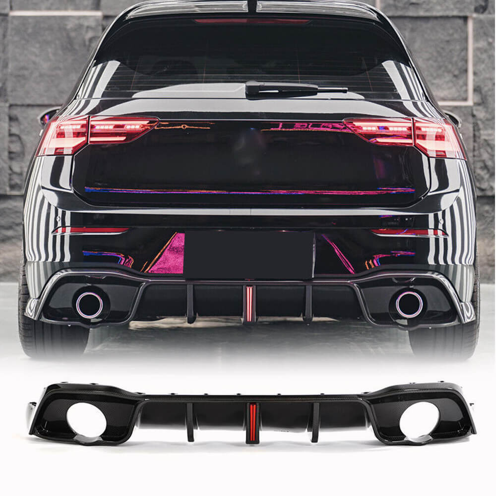 Volkswagen VW Golf 8 MK8 GTI 21+ Rear Bumper Diffuser Carbon Fiber-Ahacarbon
