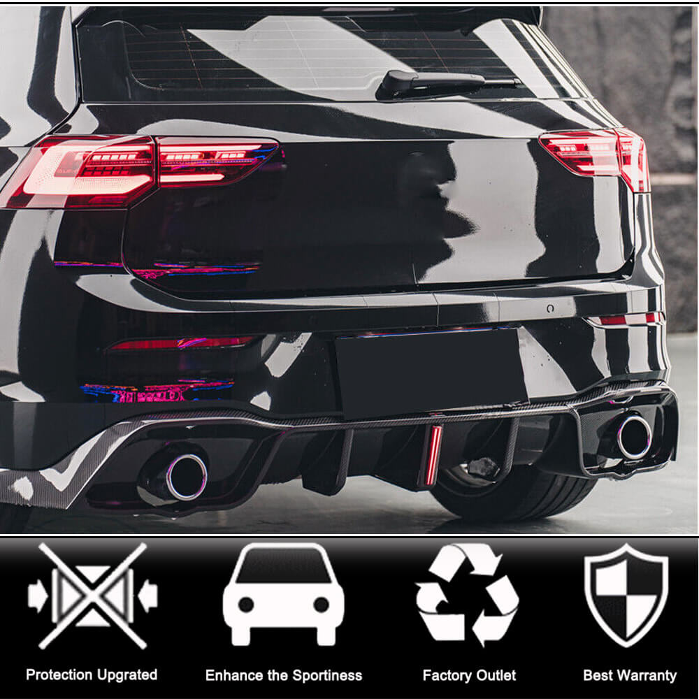 Volkswagen VW Golf 8 MK8 GTI 21+ Rear Bumper Diffuser Carbon Fiber-Ahacarbon