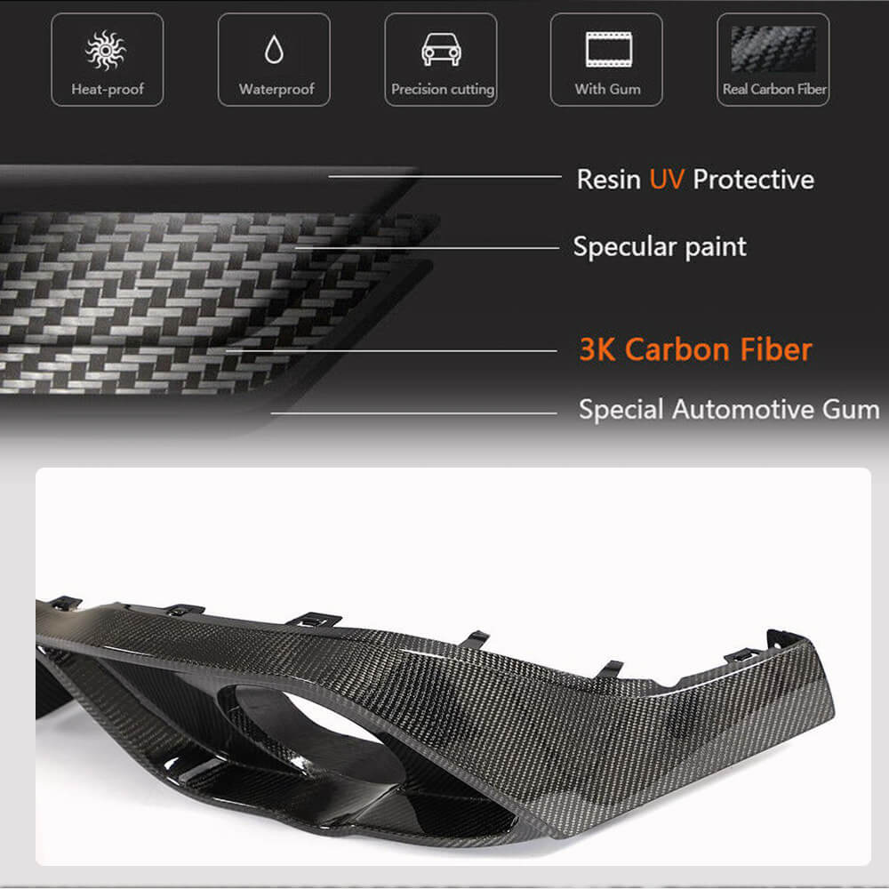 Volkswagen VW Golf 8 MK8 GTI 21+ Rear Bumper Diffuser Carbon Fiber-Ahacarbon