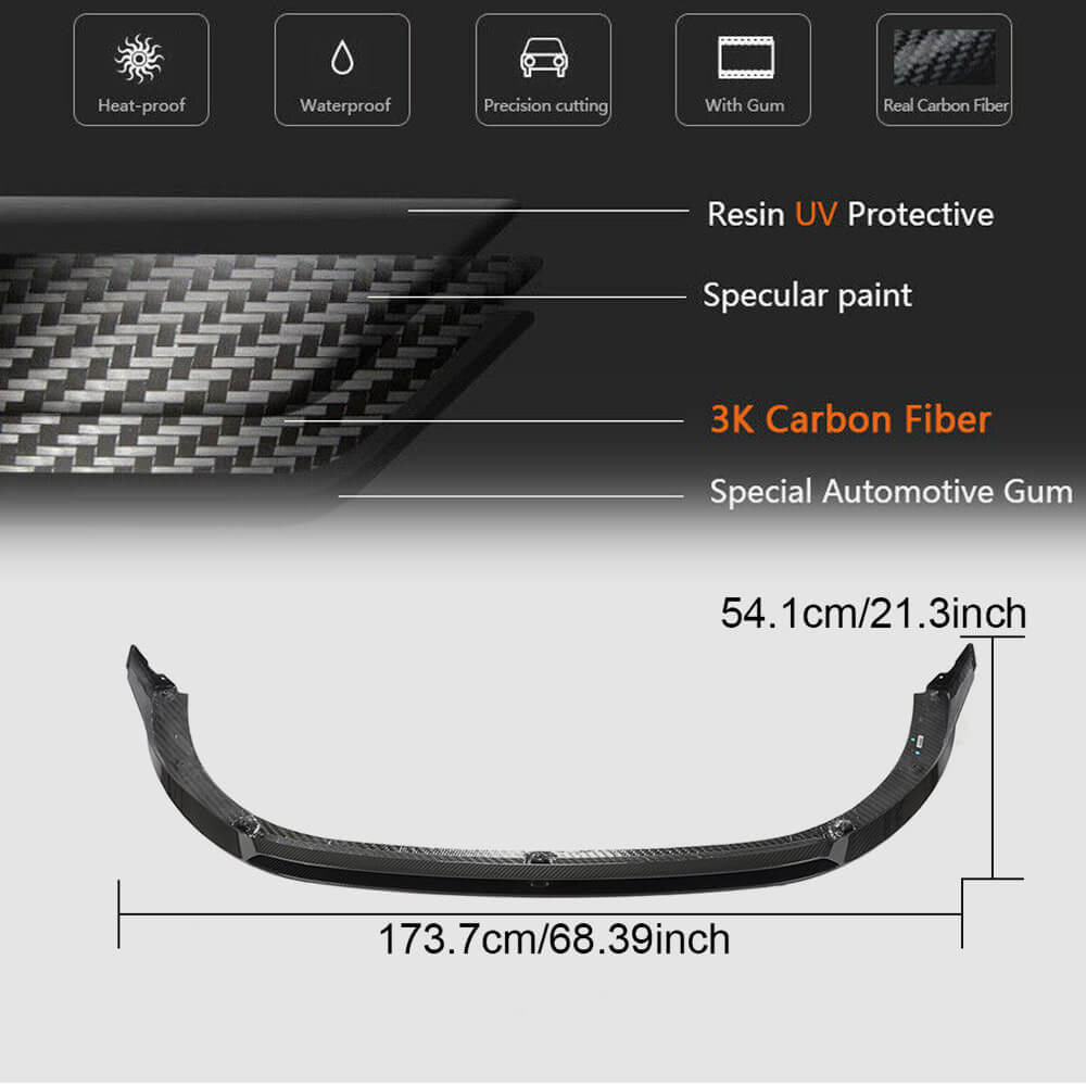 Volkswagen VW Golf 8 MK8 GTI 2021UP Front Bumper Lip Dry Carbon Fiber-Ahacarbon