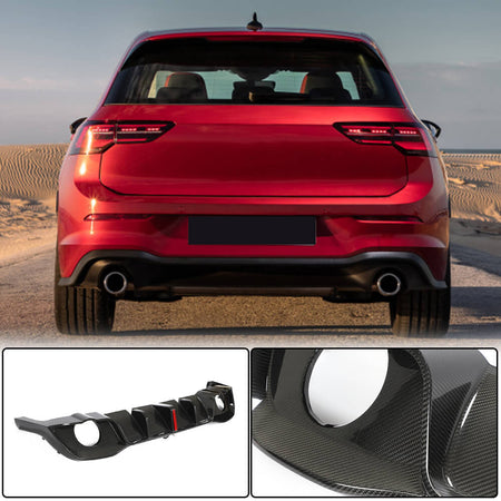 Volkswagen VW Golf 8 MK8 GTI Rear Bumper Diffuser Dry Carbon Fiber-Ahacarbon