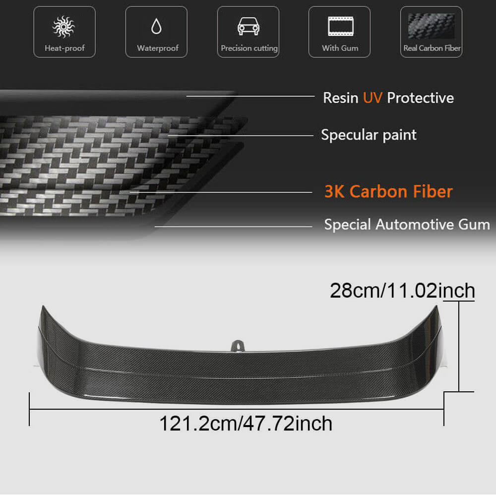 Volkswagen VW Golf 8 MK8 GTI R 2021-2023 Rear Roof Spoiler Carbon Fiber-Ahacarbon