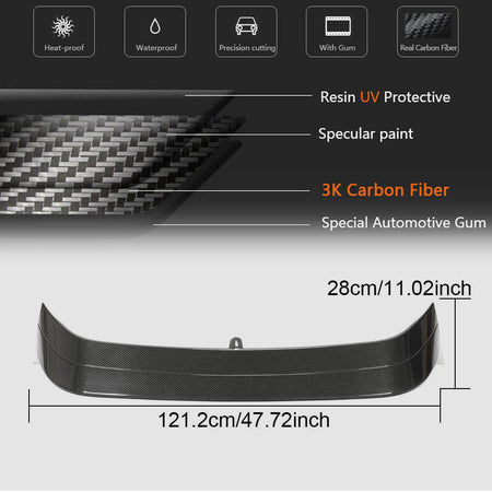 Volkswagen VW Golf 8 MK8 GTI R 2021-2023 Rear Roof Spoiler Carbon Fiber-Ahacarbon
