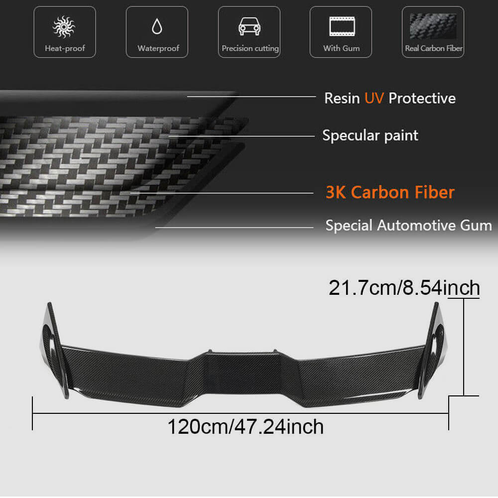 Volkswagen VW Golf 8 MK8 GTI R 2021UP Rear Roof Spoiler Carbon Fiber-Ahacarbon