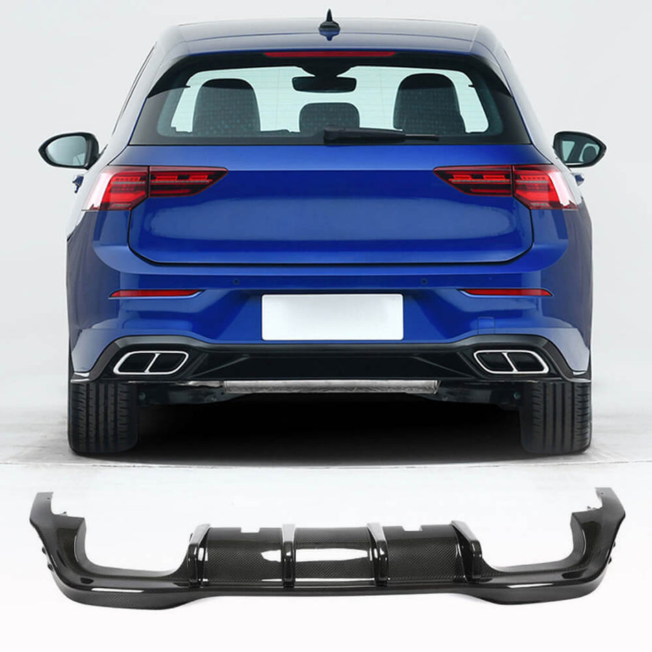 Volkswagen VW Golf 8 MK8 R 2021+ Rear Bumper Diffuser Dry Carbon Fiber-Ahacarbon