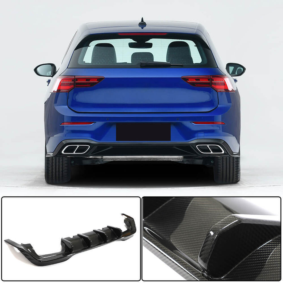 Volkswagen VW Golf 8 MK8 R 2021+ Rear Bumper Diffuser Dry Carbon Fiber-Ahacarbon