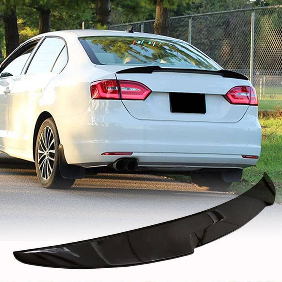 Volkswagen VW Jetta Sedan 2012-2018 Rear Trunk Spoiler Glossy black ABS-Ahacarbon