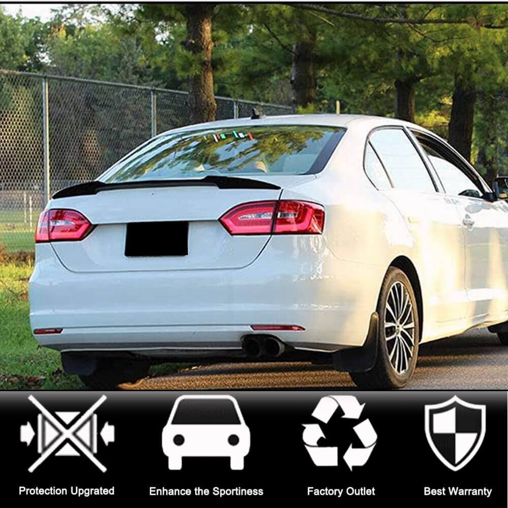 Volkswagen VW Jetta Sedan 2012-2018 Rear Trunk Spoiler Glossy black ABS-Ahacarbon