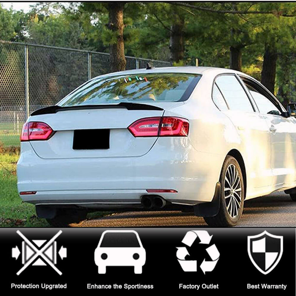Volkswagen VW Jetta Sedan 2012-2018 Rear Trunk Spoiler Glossy black ABS-Ahacarbon