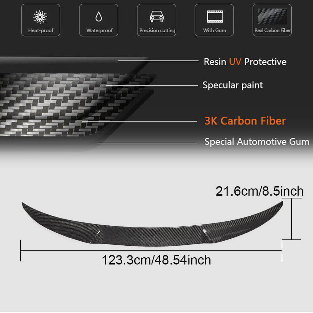Volkswagen VW Passat CC Sedan Facelift 2013-2018 Rear Trunk Spoiler Carbon Fiber-Ahacarbon
