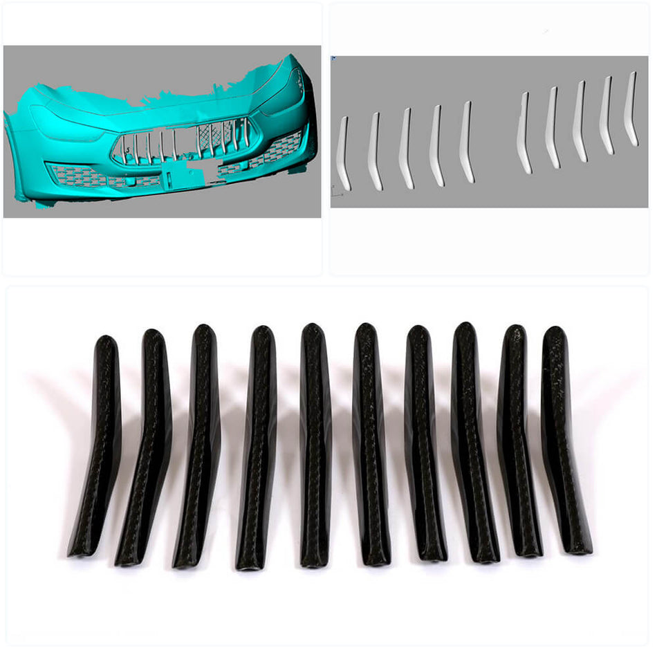 Maserati Ghibli M157 Base 2018-2020 Front Grill Dry Carbon Fiber-Ahacarbon