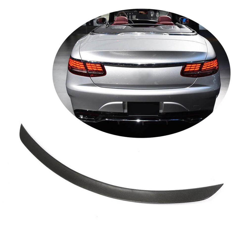 Mercedes Benz S Classs A217 Convertible 2016-2020 Rear Trunk Spoiler Carbon Fiber-Ahacarbon