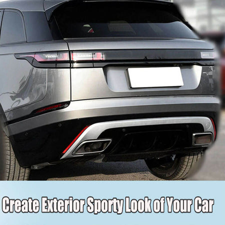 Land Rove Range Rover Velar 2017-2021 Silver Rear Bumper Diffuser With Exhaust Tips PP-Ahacarbon